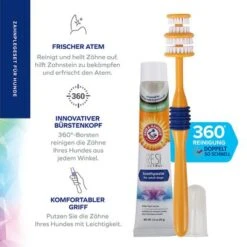 Arm & Hammer Zahnpflege-Set Aus Zahnbürste Und Zahnpasta -Günstiges Kornfrei Futter Geschäft 145696 companyofanimals armandhammer zahnpflegeset zahnbuarste zahnpasta 55gr hs 02 8