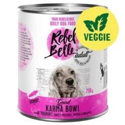 Sparpaket Rebel Belle 12 X 750 G -Günstiges Kornfrei Futter Geschäft 262518 rebelbelle veggie adult goodkarma bowl 750g hs 02 0