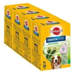 112 X Pedigree Dentastix Tägliche Zahnpflege/ Fresh Tägliche Frische -Günstiges Kornfrei Futter Geschäft 286696 pla pedigree dentastix mittelgrosse hunde hs 01 0