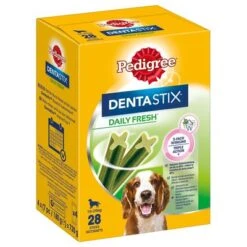 112 X Pedigree Dentastix Tägliche Zahnpflege/ Fresh Tägliche Frische -Günstiges Kornfrei Futter Geschäft 286696 pla pedigree dentastix mittelgrosse hunde hs 02 3