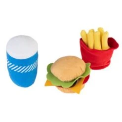 Hundespielzeug Squeaky Burger Menü -Günstiges Kornfrei Futter Geschäft 309997 hundespielzeug squeaky burguermenu hs 03 8
