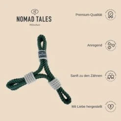 Nomad Tales Spirit Spieltau Kleeblatt -Günstiges Kornfrei Futter Geschäft nomad tales spirit clover rope toy 3